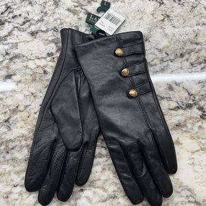 Ralph Lauren Black Leather Gloves
